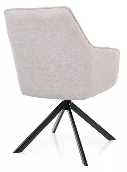 Scaun NOTTI, bej deschis/negru, stofa clasica/metal, 55x62x83 cm