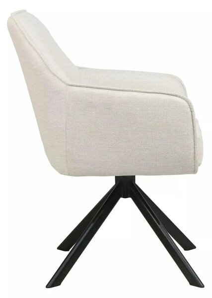 Scaun NOTTI, bej deschis/negru, stofa clasica/metal, 55x62x83 cm