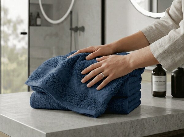 Prosop CLARYSSE ELEGANCE 60x110 cm albastru inchis, 100% bumbac