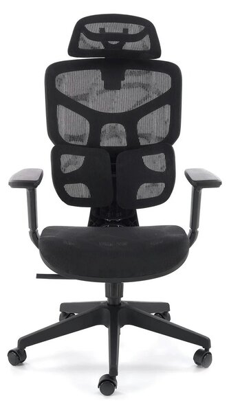 Scaun birou MACAR, negru, stofa clasica/plasa, 71x69x127-133 cm