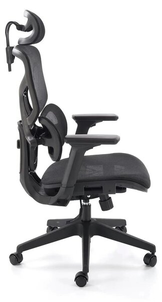 Scaun birou MACAR, negru, stofa clasica/plasa, 71x69x127-133 cm