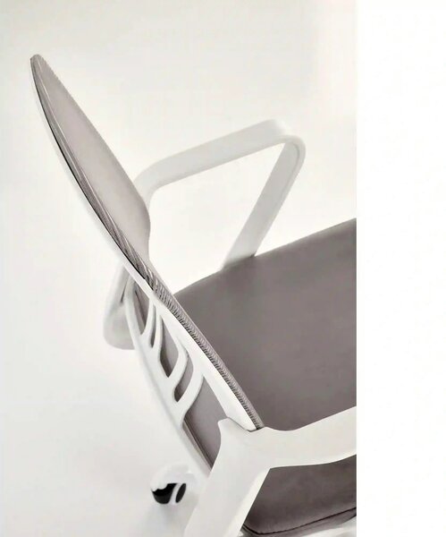 Scaun birou FRODO, gri/alb, stofa catifelata/plasa, 50x51x88/100 cm