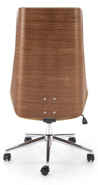 Scaun birou WEBSTER, nuc/bej, piele ecologica/placaj indoit, 60x65x114