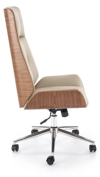 Scaun birou WEBSTER, nuc/bej, piele ecologica/placaj indoit, 60x65x114