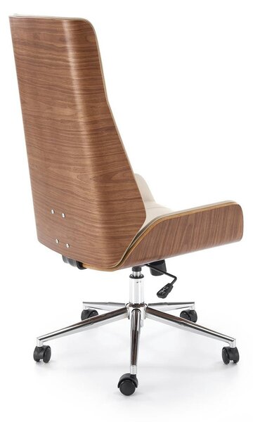 Scaun birou WEBSTER, nuc/bej, piele ecologica/placaj indoit, 60x65x114