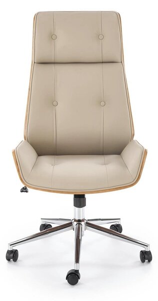 Scaun birou WEBSTER, nuc/bej, piele ecologica/placaj indoit, 60x65x114