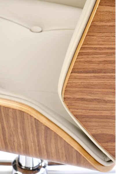 Scaun birou WEBSTER, nuc/bej, piele ecologica/placaj indoit, 60x65x114