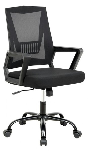 Scaun birou YUKI, negru, stofa/plasa, 56x58x96/102 cm