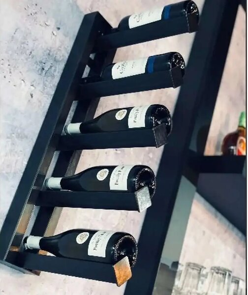 Raft de perete/suport vinuri, Wine Stand Homs,50x35x10 cm,metal