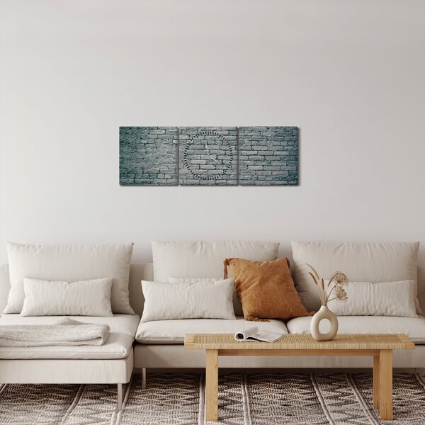 Tabloul cu perete din cărămidă (cu ceas) (90x30 cm)