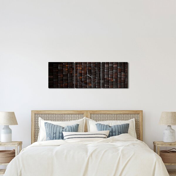 Tabloul abstract modern (cu ceas) (90x30 cm)