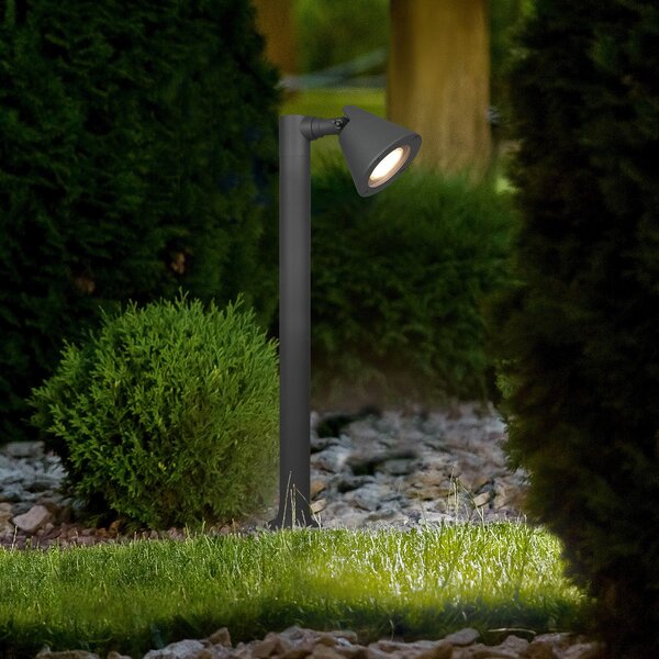 Trio Lighting Lampă cu postament Kaveri din aluminiu, antracit, reglabil, Negru, Metal, Modern