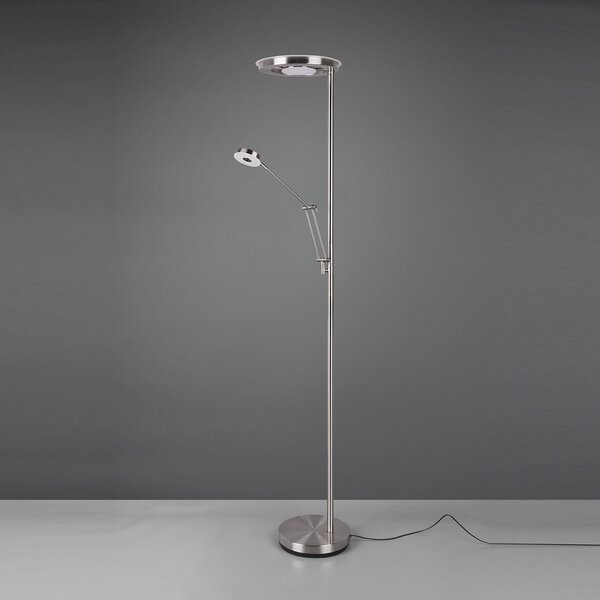 Trio Lighting Lampa LED de tavan Barrie cu lumină citit nichel mat, reglabil, Gri, Camera de zi / sufragerie, Metal, Modern, Lumină de lectură