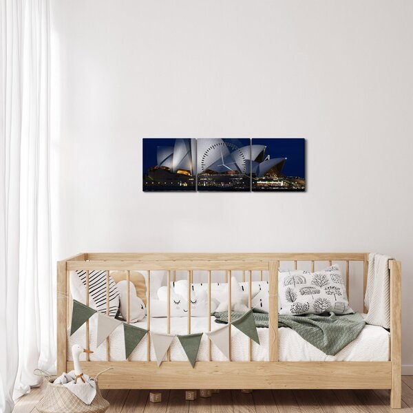 Tabloul Sydney nocturn (cu ceas) (90x30 cm)