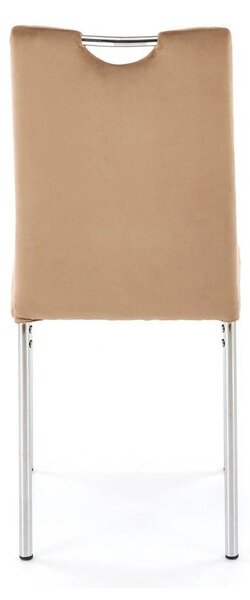 Scaun K578, bej - HLR 11/argintiu, stofa catifelata/otel, 43x53x93 cm