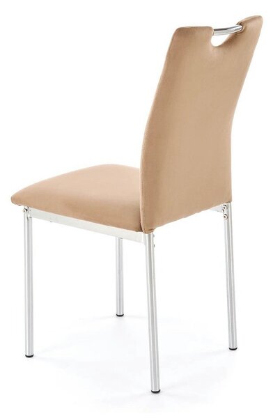 Scaun K578, bej - HLR 11/argintiu, stofa catifelata/otel, 43x53x93 cm
