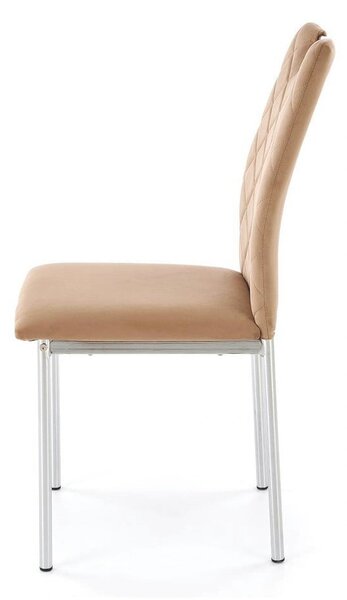 Scaun K578, bej - HLR 11/argintiu, stofa catifelata/otel, 43x53x93 cm