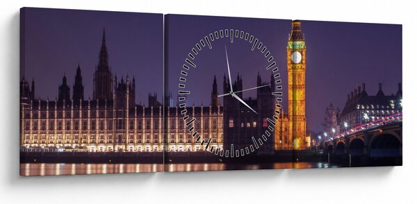 Tablou Londra (cu ceas) (90x30 cm)
