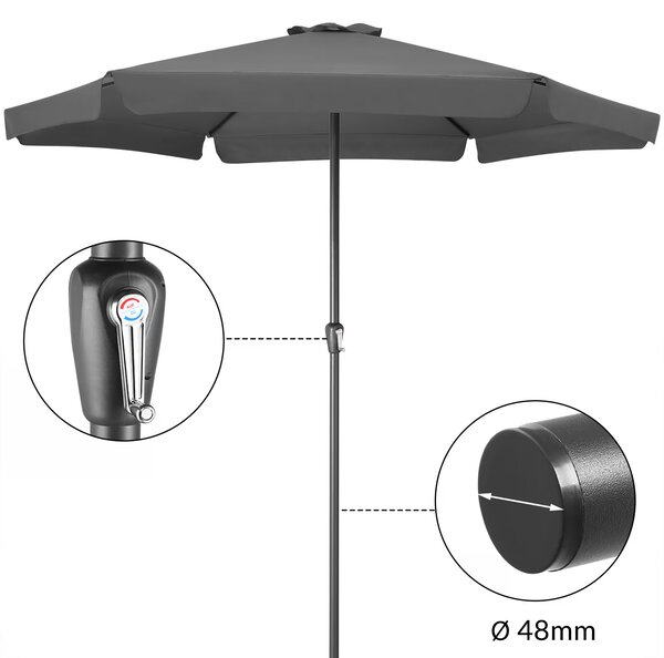 Deuba Umbrelă de grădină Maui cu UV 80+ Ø 330 cm - antracit