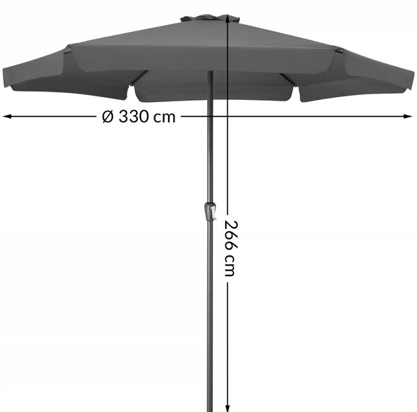 Deuba Umbrelă de grădină Maui cu UV 80+ Ø 330 cm - antracit