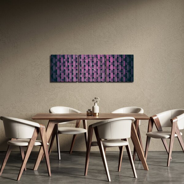 Tabloul textura în mov (cu ceas) (90x30 cm)