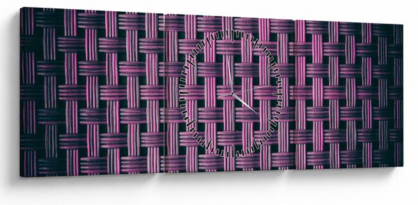 Tabloul textura în mov (cu ceas) (90x30 cm)