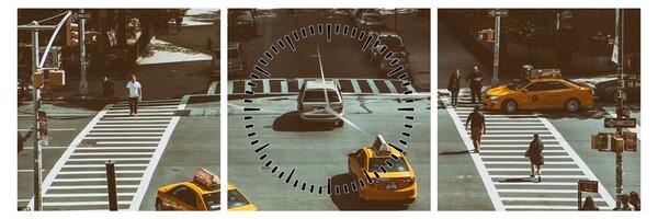 Tablou - New York (cu ceas) (90x30 cm)