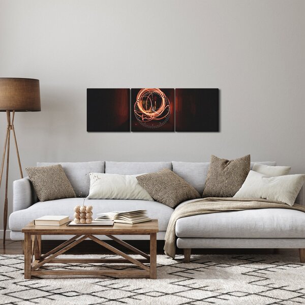 Tablou - linii în tunel (cu ceas) (90x30 cm)