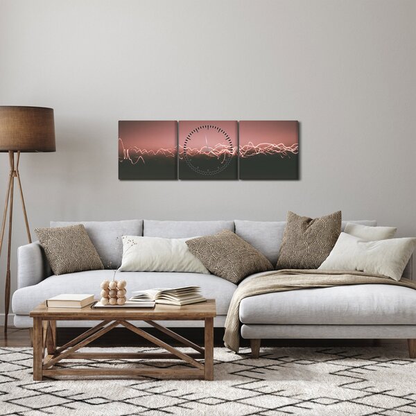 Tablou abstract (cu ceas) (90x30 cm)