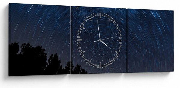 Tabloul cu cerul nocturn (cu ceas) (90x30 cm)