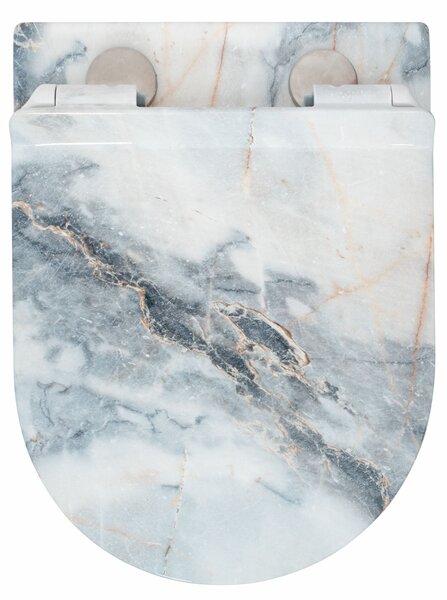 REA - Vas de toaletă de perete Carlos Granit Shiny Rimless, cu scaun, imitație de piatră, REA-C8002