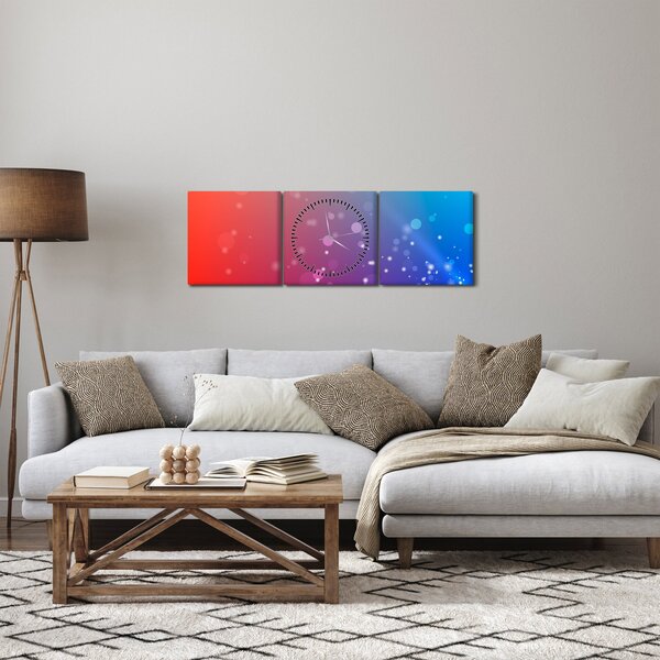 Tabloul abstract modern (cu ceas) (90x30 cm)