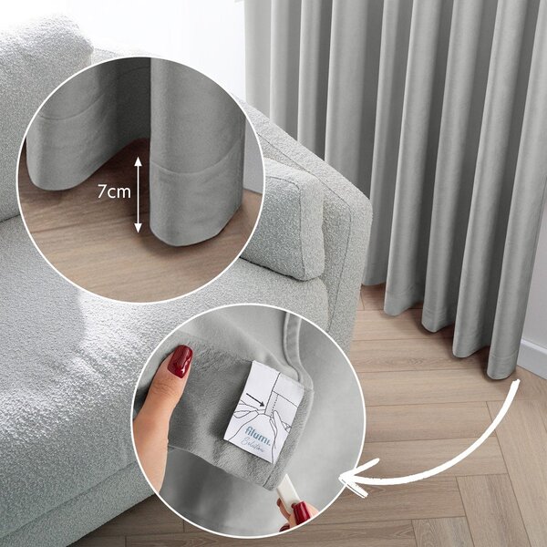 Draperie gri dimout (semi-opacă) din catifea 200x250 cm Velto – Filumi