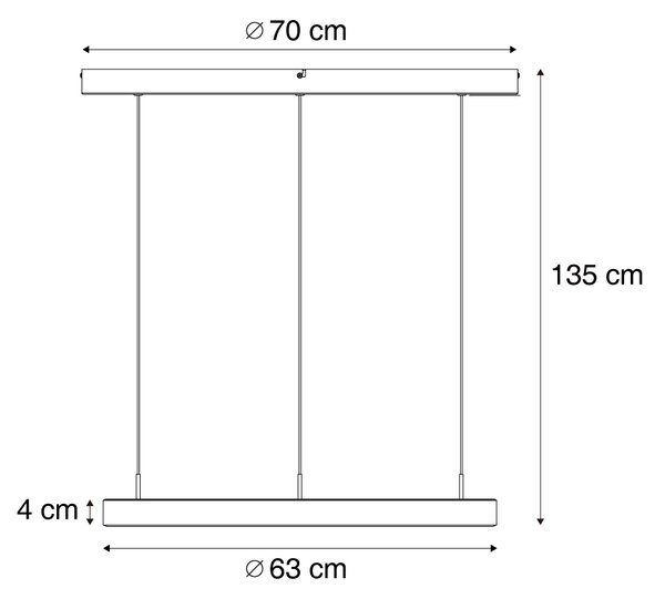 Lampă suspendată de design bronz închis cu dimmer în 3 trepte - Titmus