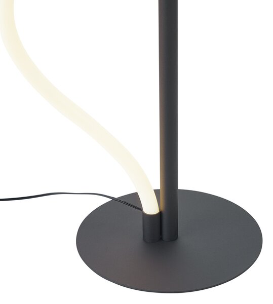 Lampă de podea modernă neagră, incl. LED, cu dimmer în 3 trepte - Twirl