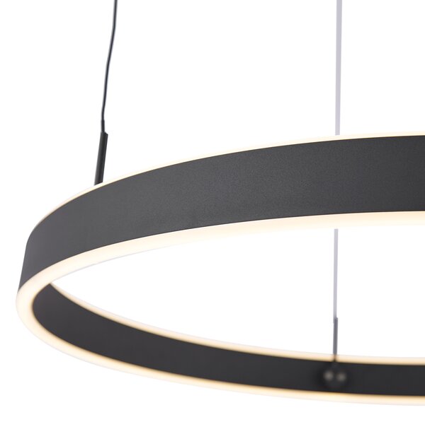 Lampă suspendată de design neagră cu 3 trepte de intensitate luminoasă - Titmus