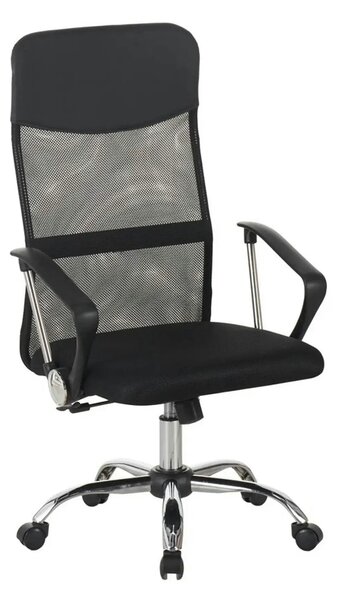 Scaun birou ALEX, negru, stofa/plasa, 60x61x107/117 cm