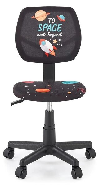 Scaun birou BINGO, negru, stofa clasica/polipropilena, 39x48x79-90 cm
