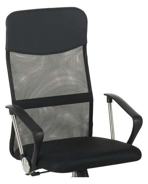 Scaun birou ALEX, negru, stofa/plasa, 60x61x107/117 cm