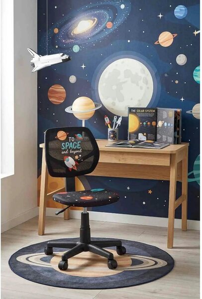 Scaun birou BINGO, negru, stofa clasica/polipropilena, 39x48x79-90 cm