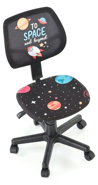 Scaun birou BINGO, negru, stofa clasica/polipropilena, 39x48x79-90 cm