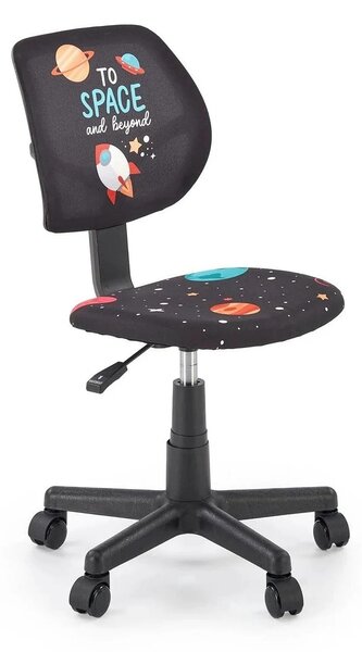 Scaun birou BINGO, negru, stofa clasica/polipropilena, 39x48x79-90 cm