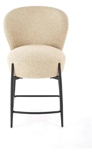 Scaun bar H126, bej/negru, stofa/metal, 57x61x95 cm