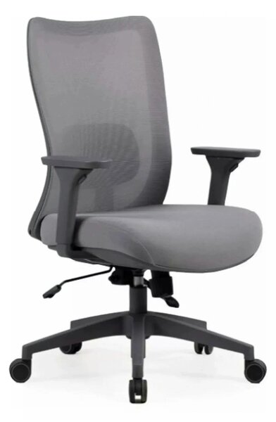 Scaun de birou Q-724, gri, stofa clasica/plasa, 62x49x95/105 cm