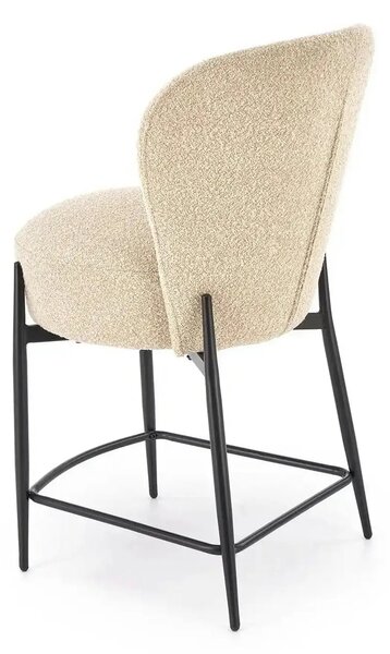 Scaun bar H126, bej/negru, stofa/metal, 57x61x95 cm