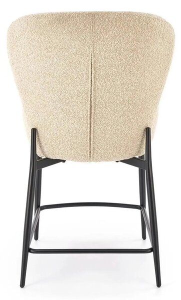 Scaun bar H126, bej/negru, stofa/metal, 57x61x95 cm