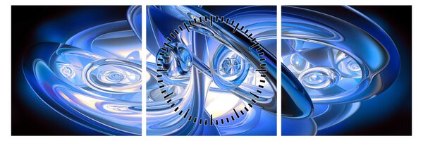 Tabloul abstract albastru (cu ceas) (90x30 cm)