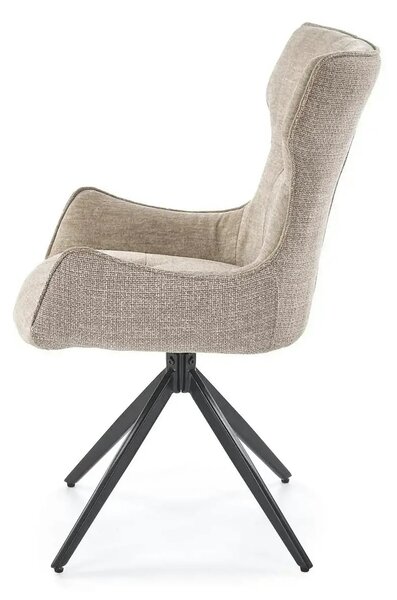 Scaun K573, bej/negru, stofa clasica/otel, 55x64x88 cm