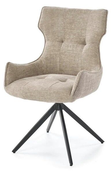 Scaun K573, bej/negru, stofa clasica/otel, 55x64x88 cm