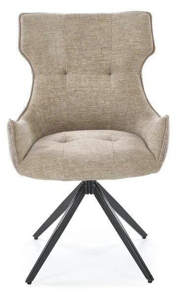 Scaun K573, bej/negru, stofa clasica/otel, 55x64x88 cm